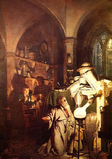 Joseph wright of derby The Alchemist Discovering Phosphorus or The Alchemist in Search of the Philosophers Stone Spain oil painting art